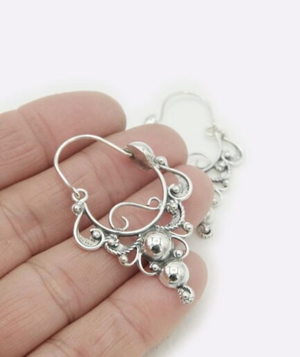 Arracadas filigrana y Fonsagrada. Joya de plata hecha a mano